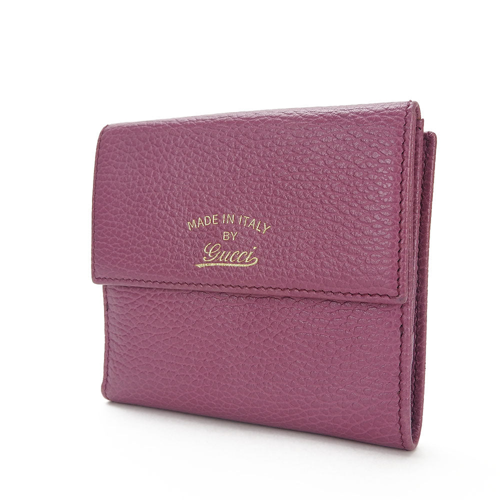 GUCCI Bifold Wallet 368233 leather purple swing Women Used