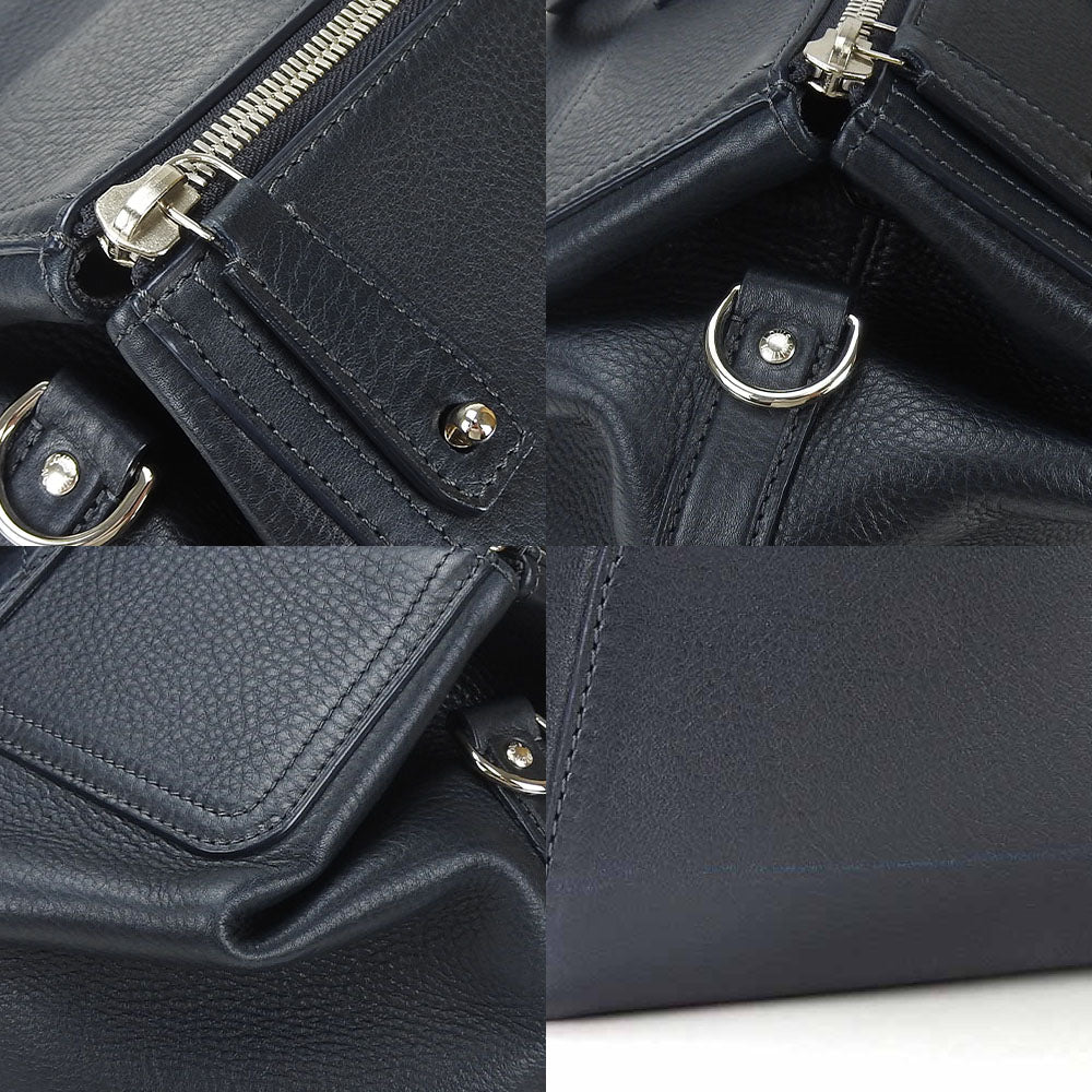 LOUIS VUITTON Boston Duffel bag M93172 Grain Calfskin Leather Navy Neo Greenwich mens Used
