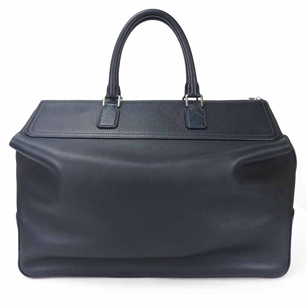 LOUIS VUITTON Boston Duffel bag M93172 Grain Calfskin Leather Navy Neo Greenwich mens Used