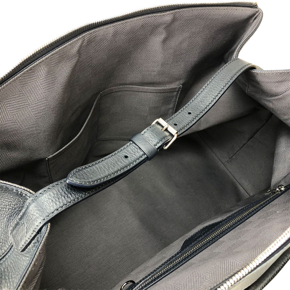 LOUIS VUITTON Boston Duffel bag M93172 Grain Calfskin Leather Navy Neo Greenwich mens Used
