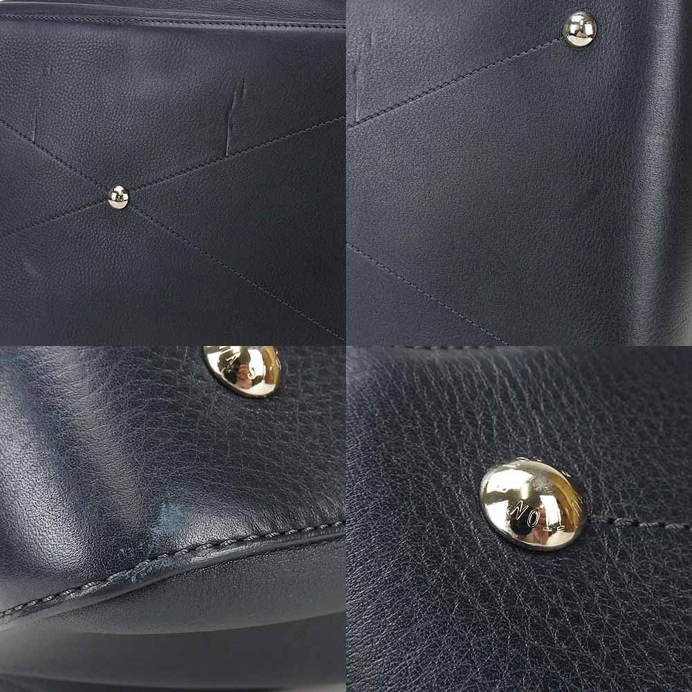 LOUIS VUITTON Boston Duffel bag M93172 Grain Calfskin Leather Navy Neo Greenwich mens Used