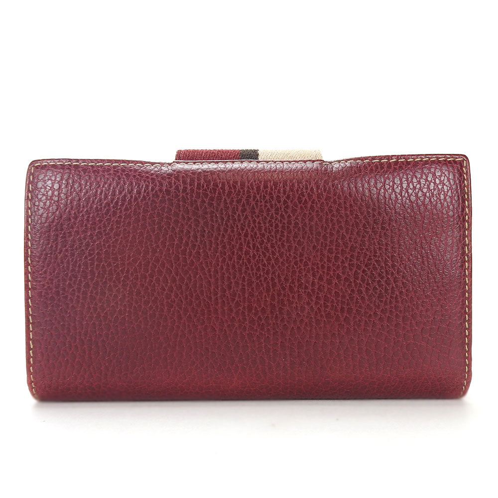 GUCCI Long Wallet Purse 181668 leather Bordeaux Women Used