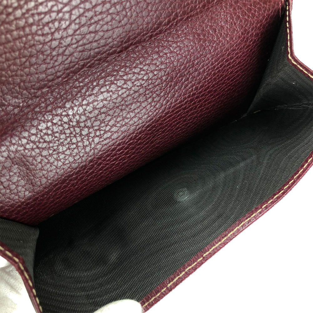 GUCCI Long Wallet Purse 181668 leather Bordeaux Women Used
