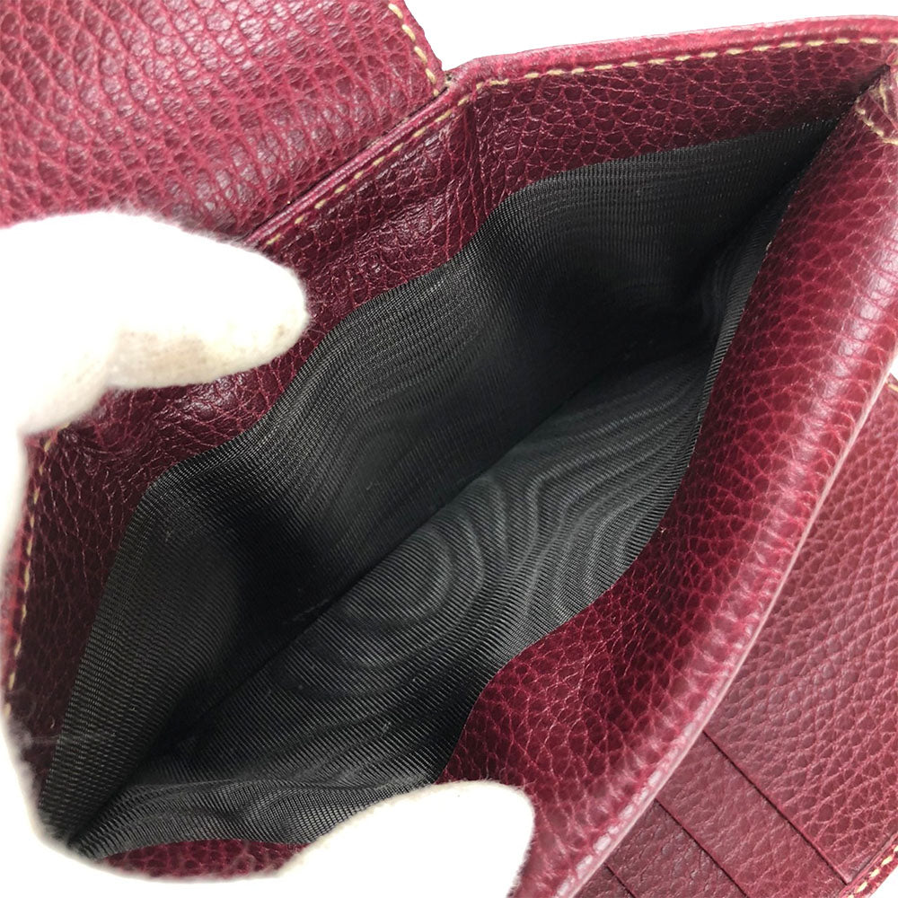 GUCCI Long Wallet Purse 181668 leather Bordeaux Women Used