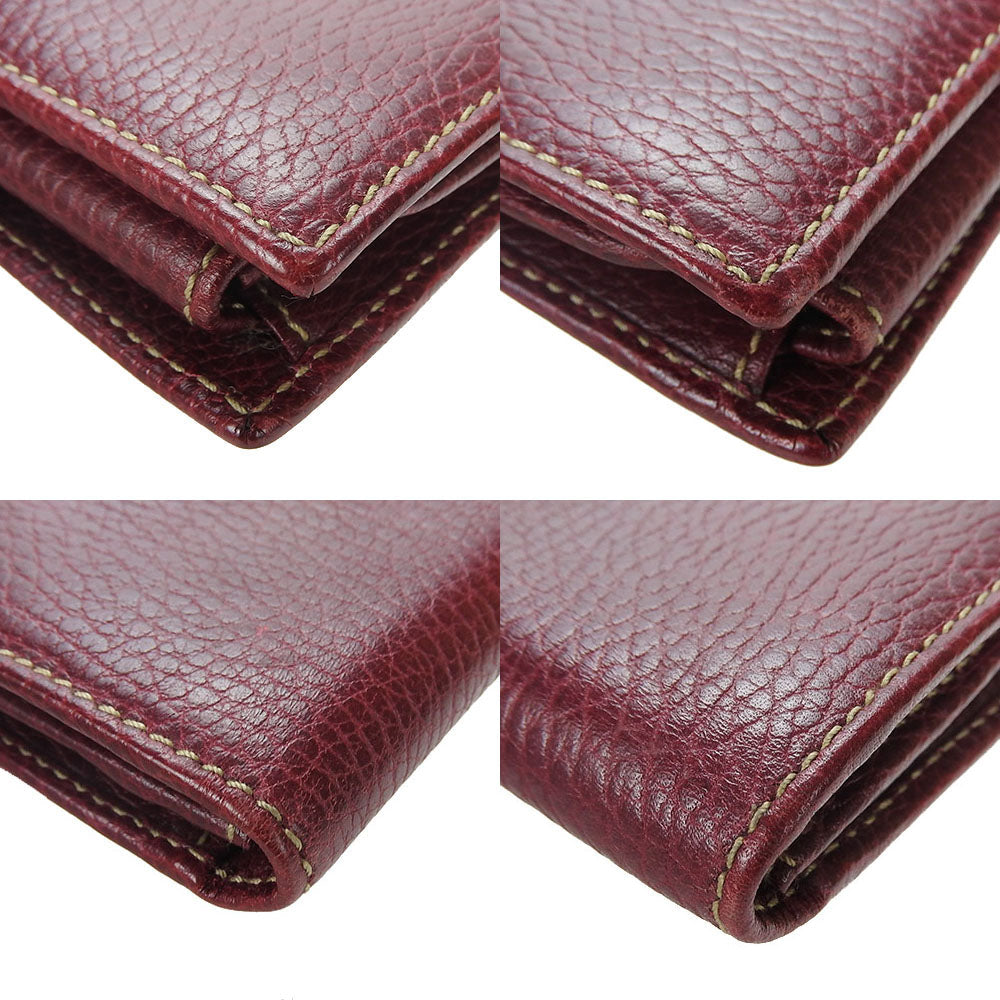 GUCCI Long Wallet Purse 181668 leather Bordeaux Women Used