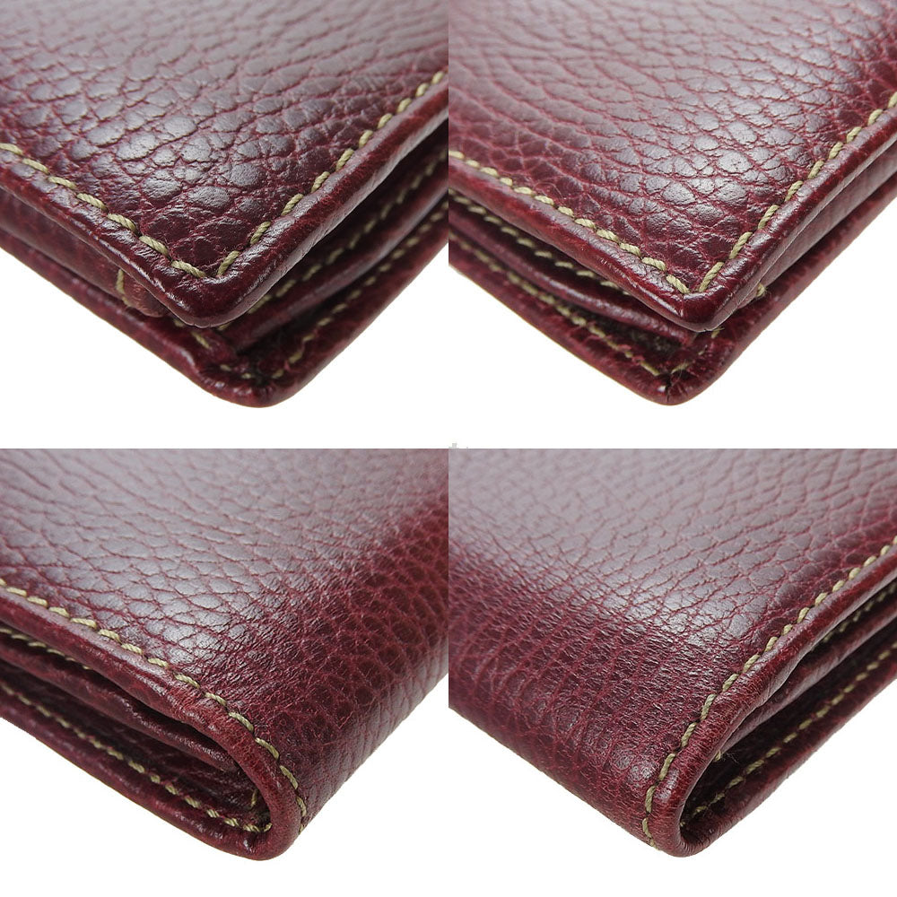 GUCCI Long Wallet Purse 181668 leather Bordeaux Women Used