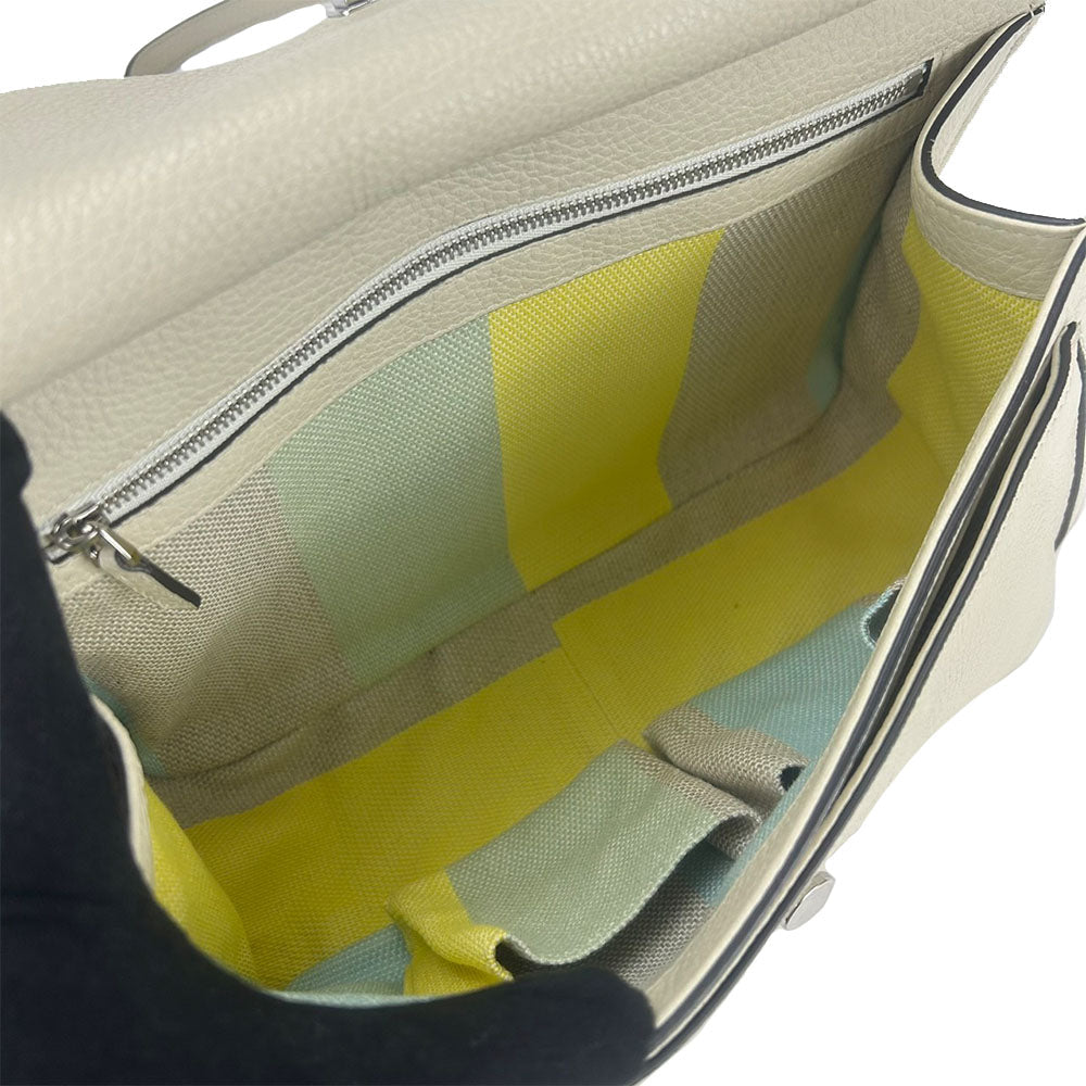 GUCCI Shoulder Bag 370826 leather white Bamboo daily Women Used