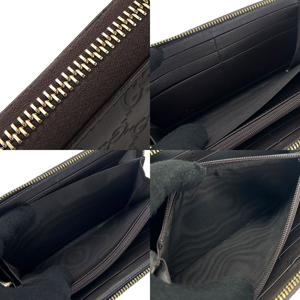 GUCCI Long Wallet Purse 307980 leather Brown
