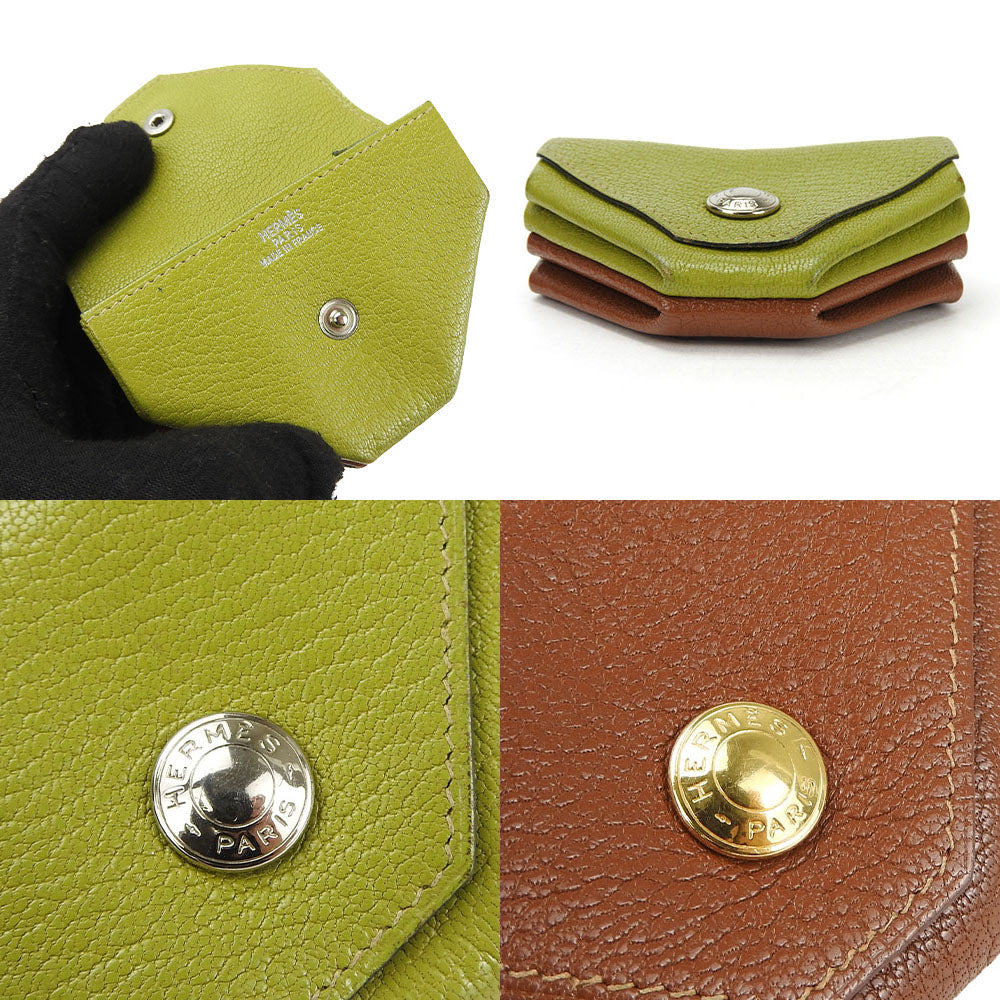 HERMES Coin case Shave green Le van Cator