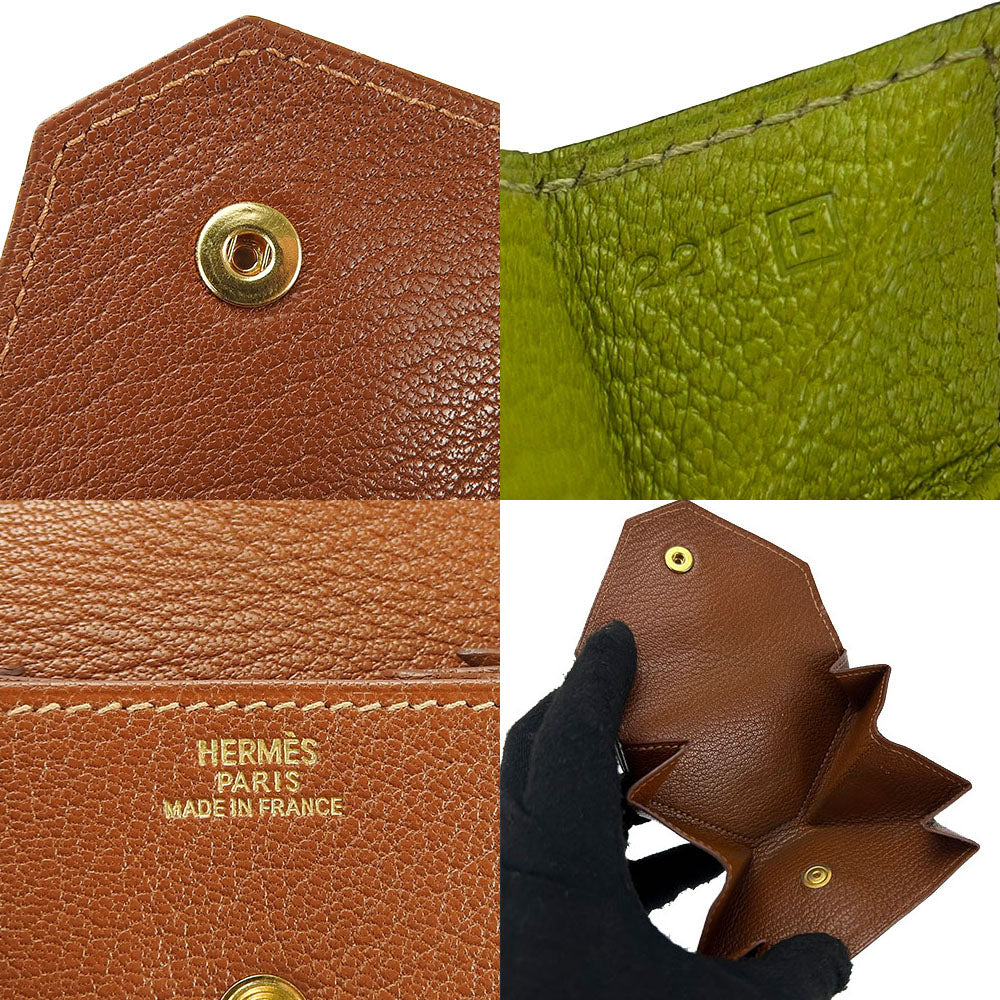 HERMES Coin case Shave green Le van Cator