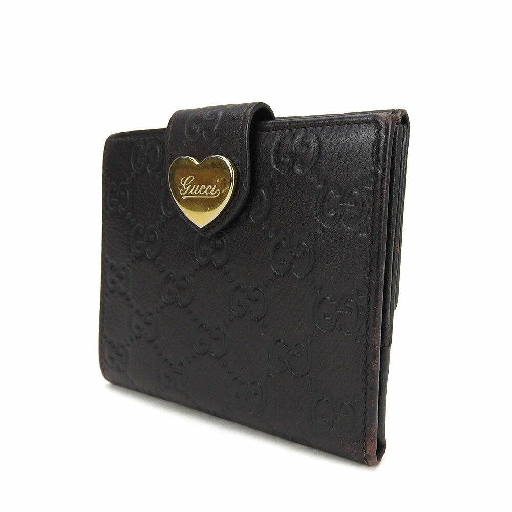 GUCCI Bifold Wallet 203549 Sima leather Brown Guccisima Women Used