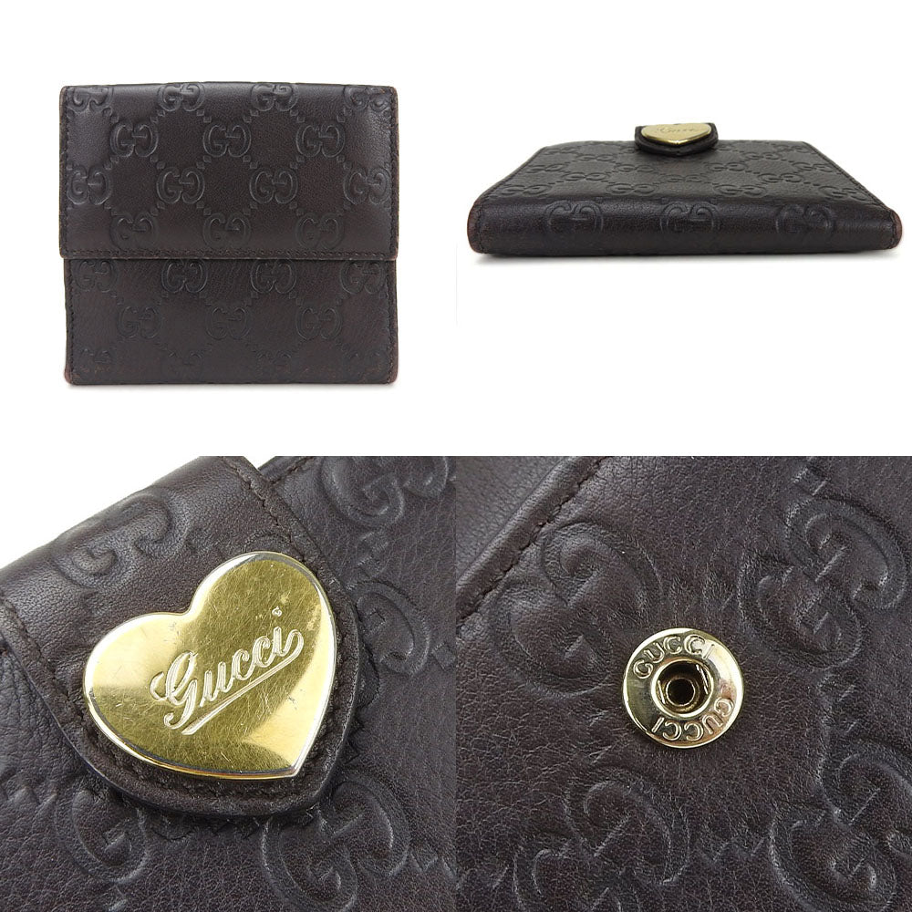 GUCCI Bifold Wallet 203549 Sima leather Brown Guccisima Women Used