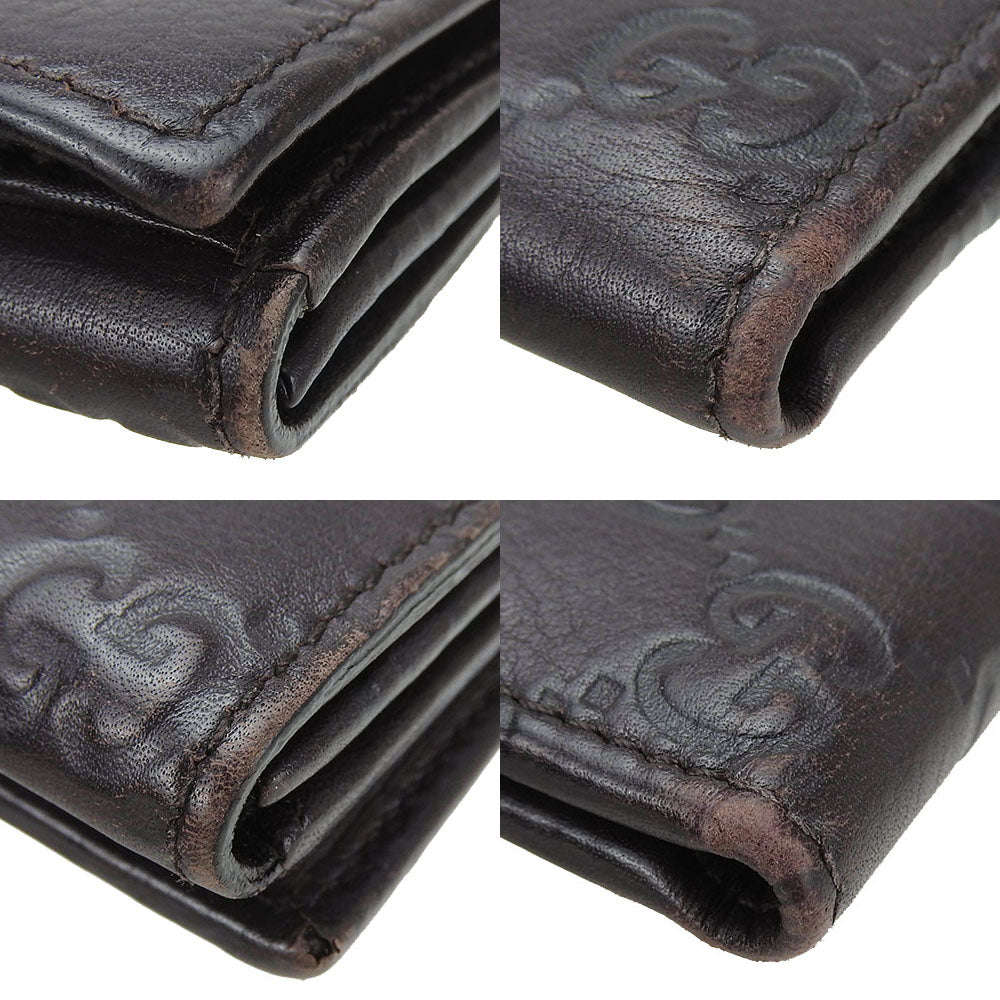 GUCCI Bifold Wallet 203549 Sima leather Brown Guccisima Women Used
