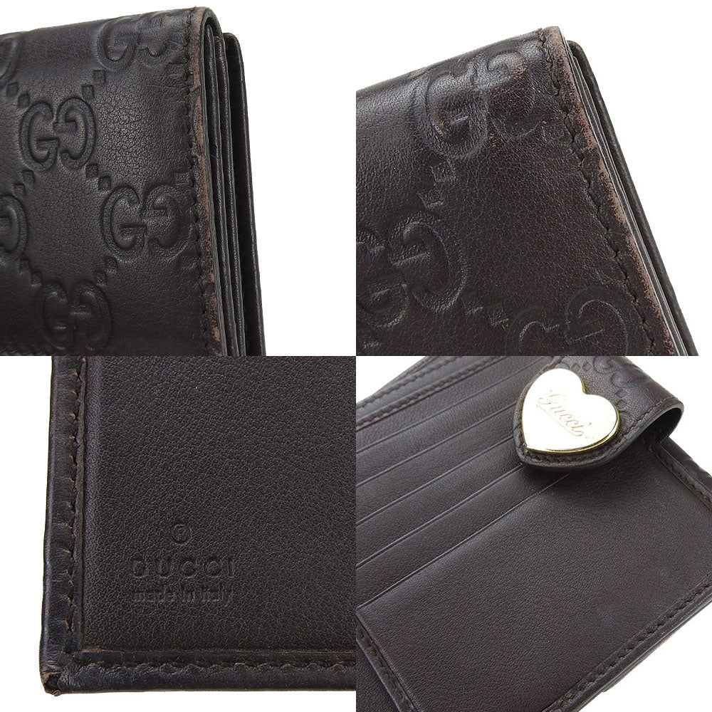GUCCI Bifold Wallet 203549 Sima leather Brown Guccisima Women Used