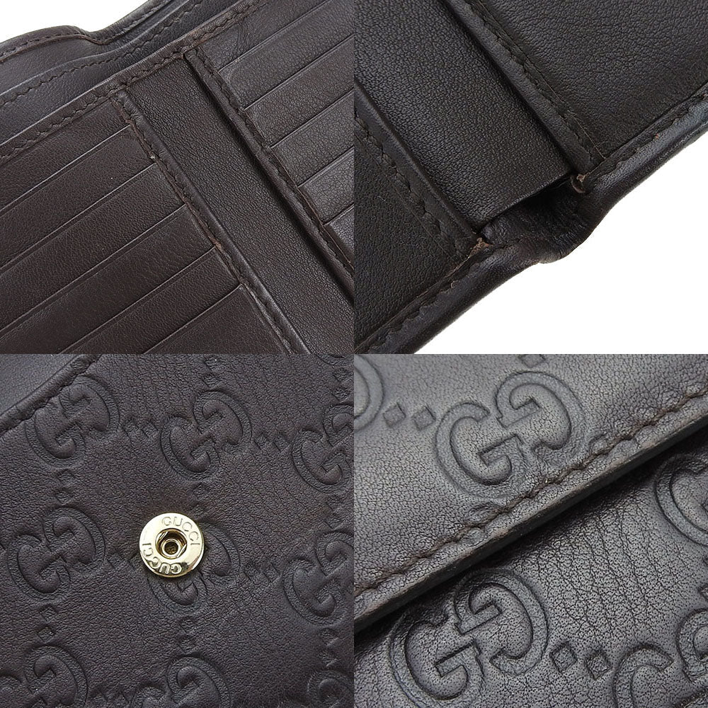 GUCCI Bifold Wallet 203549 Sima leather Brown Guccisima Women Used