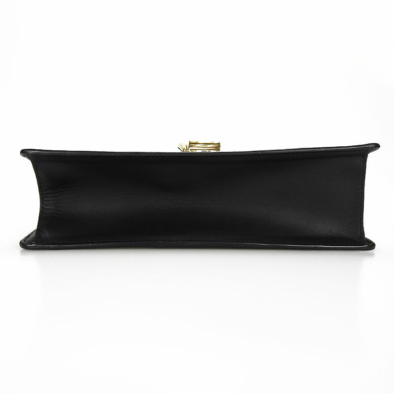 GUCCI Shoulder Bag 421882 leather black Web line Silvi Small