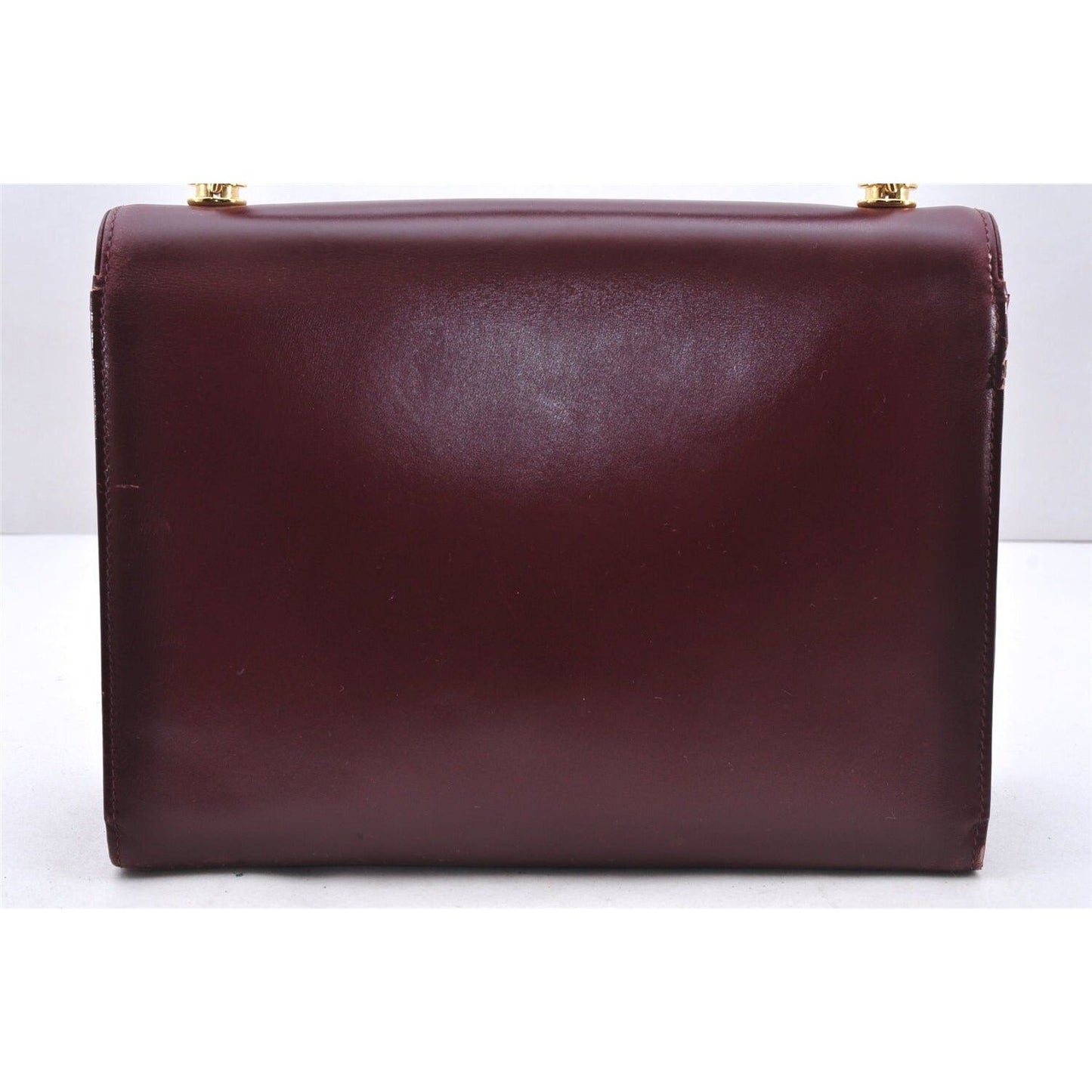 Gucci burgundy top handle Kelly bag w blue lapis clasp & wallet
