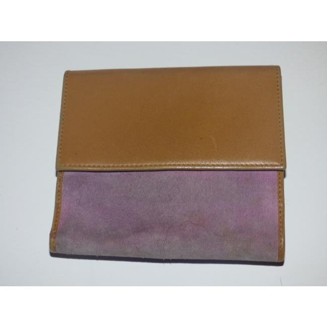 Gucci Jackie O Style Push Button Pink Suede And Camel Leather Vintage Wallet