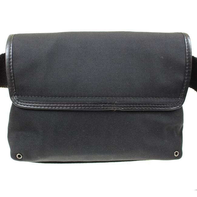 Gucci Black Canvas With A Heavy Canvas Belt And Chrome Accents Bag Fanny Pack Wallet