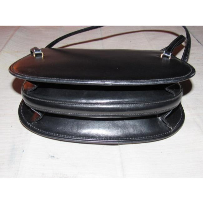 Gucci Structured Envelope Top Two Handle Kelly Black Leather Satchel