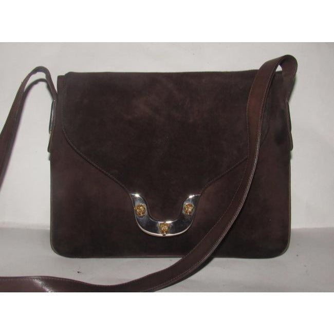 Gucci Vintage Pursesdesigner Purses Brown Suede Satchel