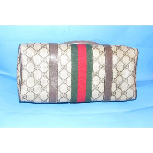 Gucci Boston Bag Guccissima Print Coated And Leather Brown Patent Gg Canvas Satchel