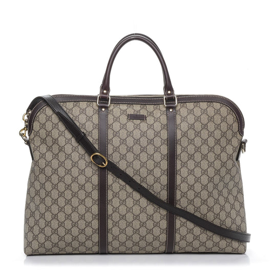 Gucci GG Plus Cuoio Minerva Monogram Briefcase in Cocoa