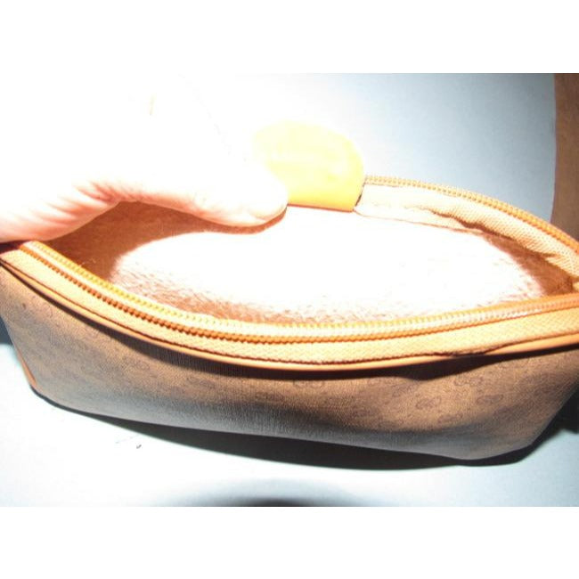 Gucci Vintage Purses Brown Patent Gg Canvas Clutch