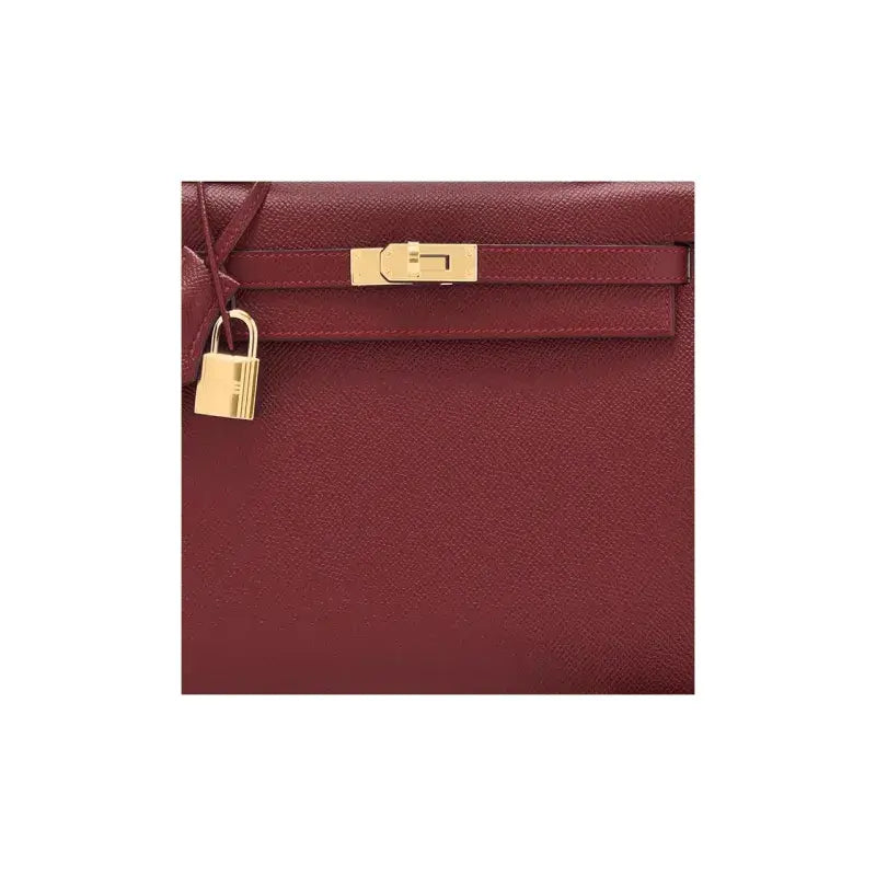 HERMES Kelly  red Togo leather Bag Handbag (25,28) gold hardware