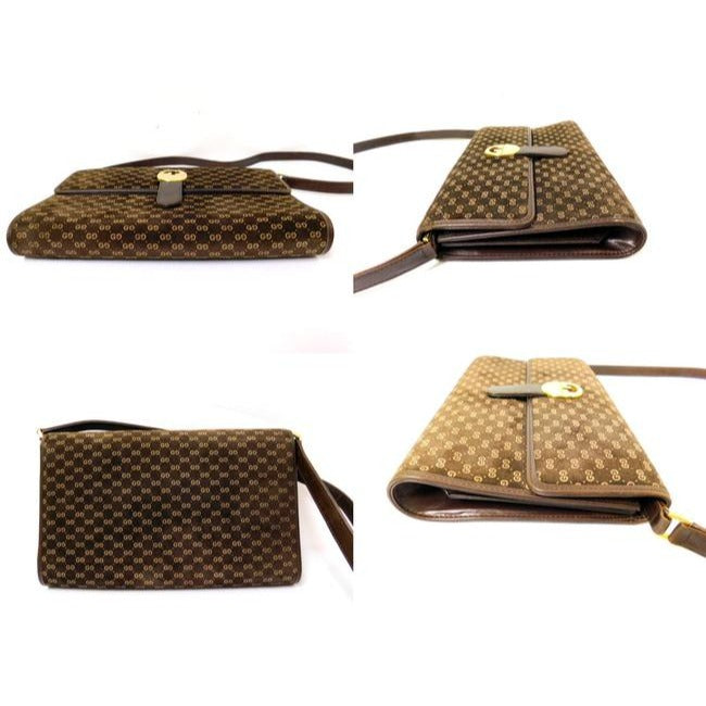 Gucci Clutch Guccissima Suede Leather Two Way Style Clutch Micro G Print In Browns Suede