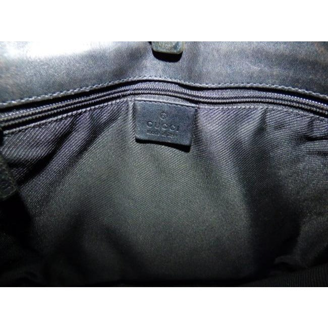 Gucci Gg Supreme Shoulder Guccissima Top Handle Black G Logo Print Leather Canvas Hobo