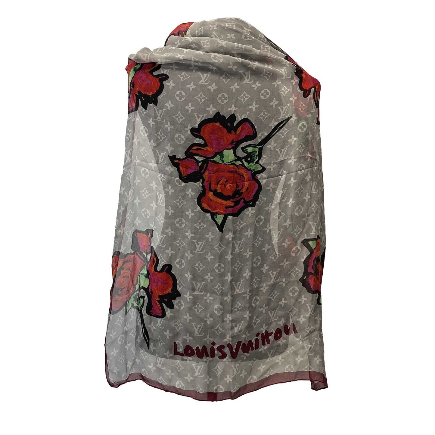 LOUIS VUITTON - Silk Rose Shall - Multicolor XL Scarf
