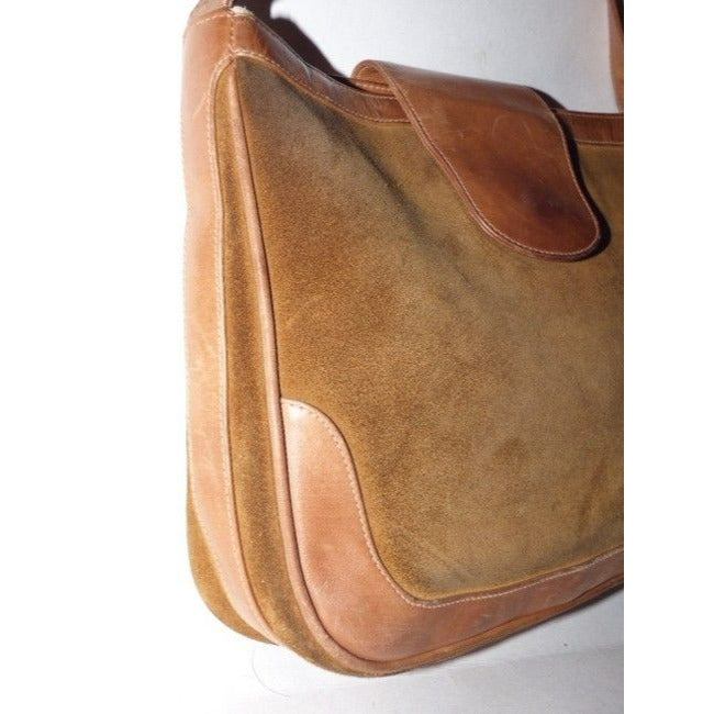 Gucci Vintage Designer Purses Brown Suede Hobo Bag