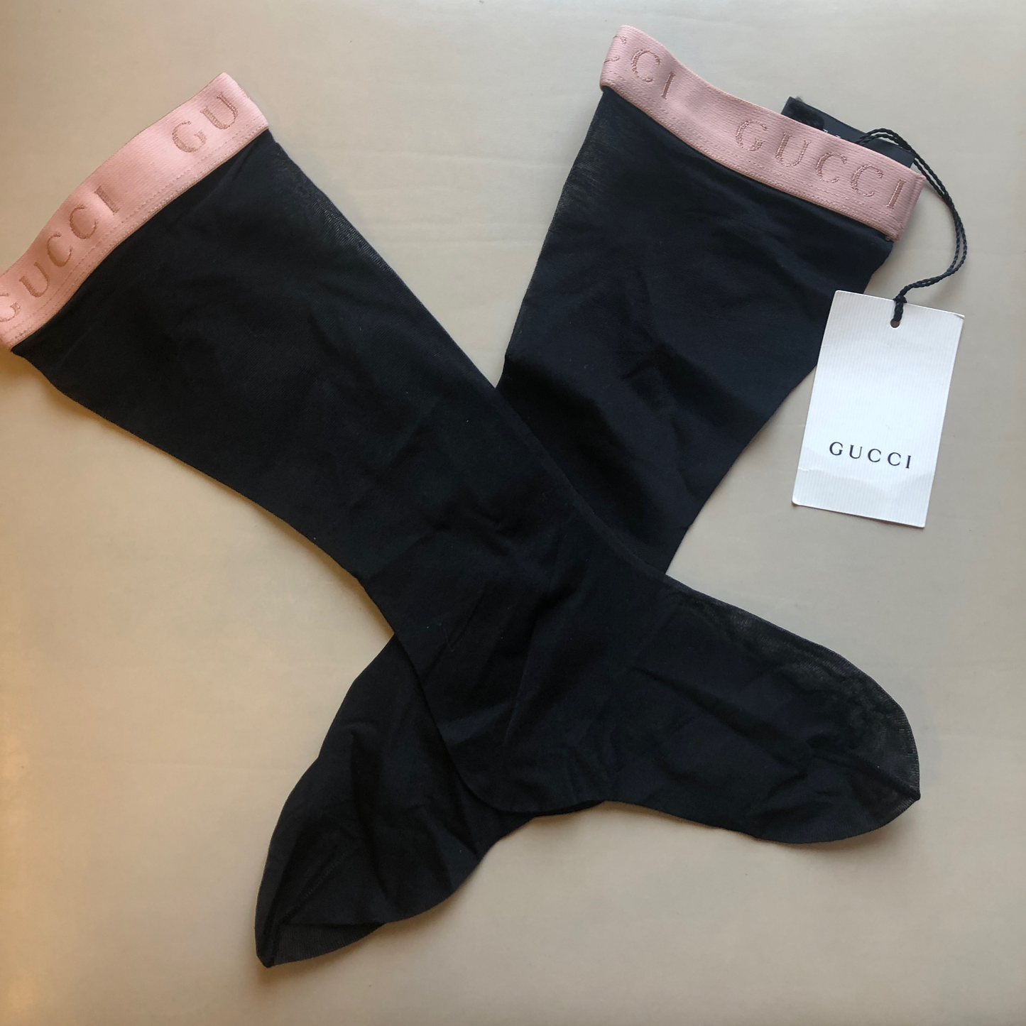 Gucci Mesh Calf Socks in Black