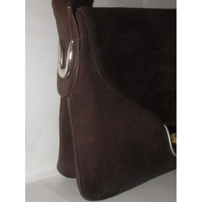 Gucci Vintage Pursesdesigner Purses Brown Suede Satchel