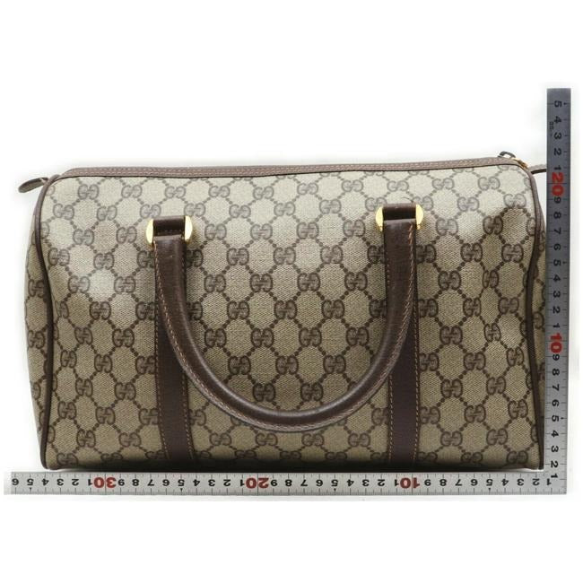 Gucci Boston Bag Ctd Cnvslthr Accessory Collection Brown Guccissima Print Leather And Coated Canvas