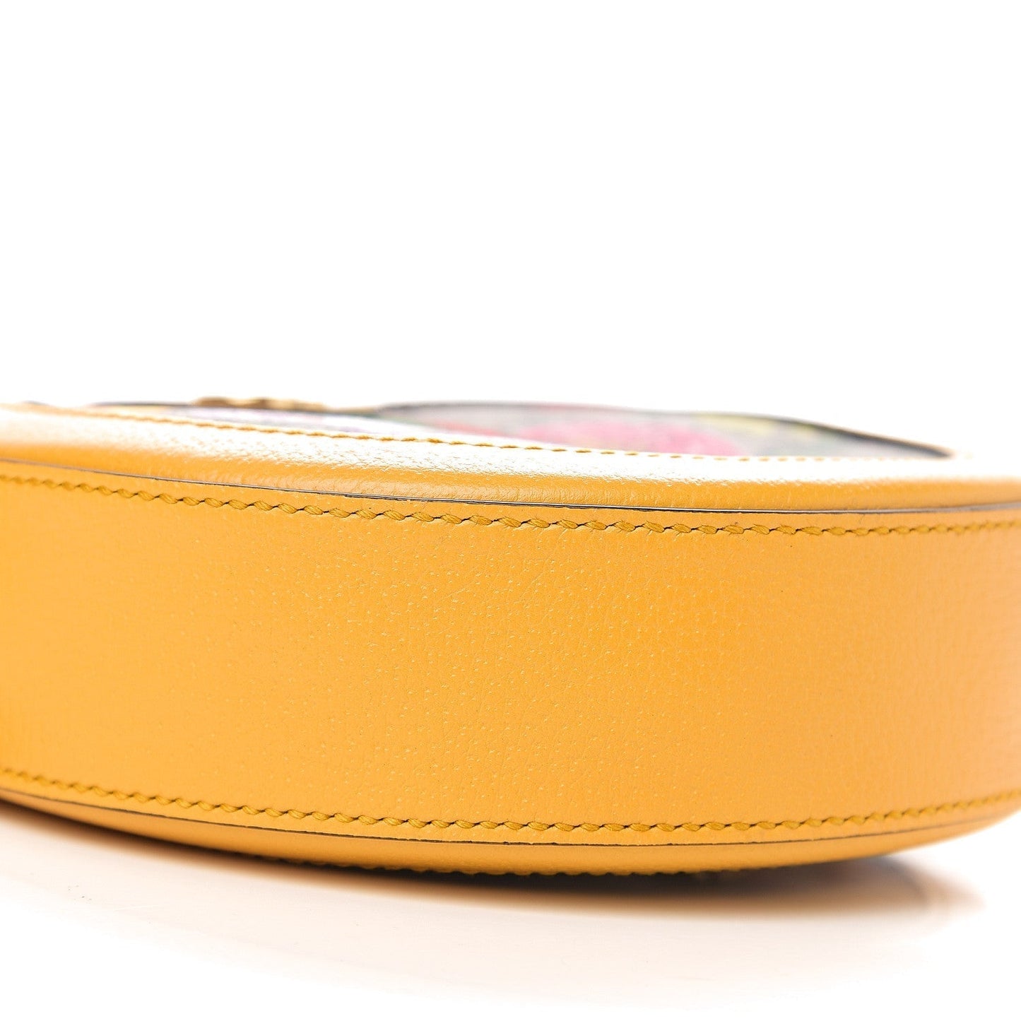 Gucci Mini Ophidia GG Flora Round Shoulder Bag in Yellow