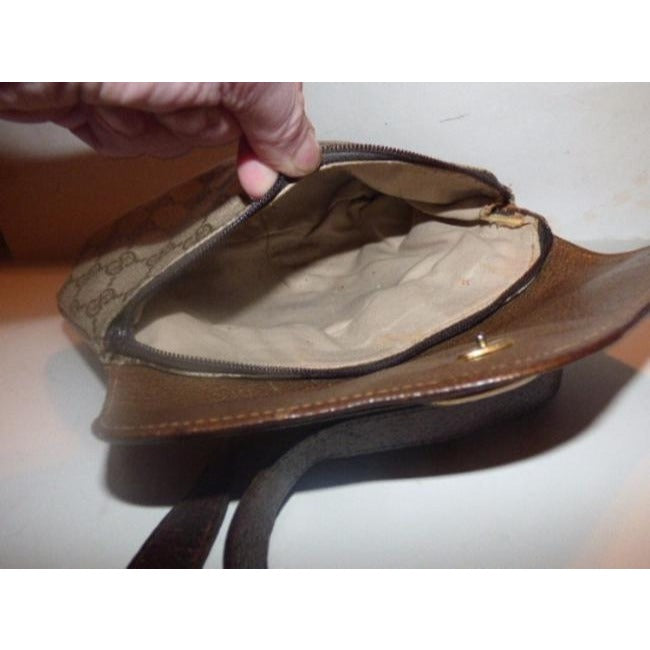Gucci Vintage Large G Designer Purses Brown Gg Supreme Canvas Hobo Bag