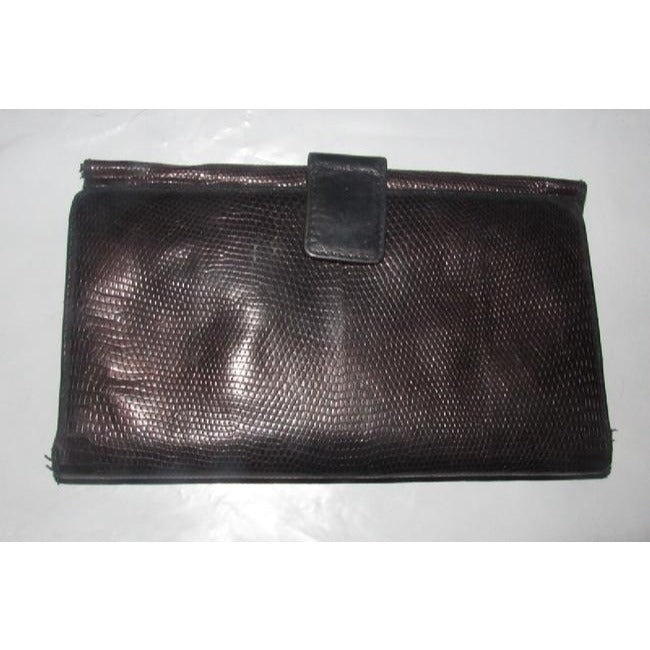 Gucci Brown Snakeskin And Smooth Leather Vintage Wallet