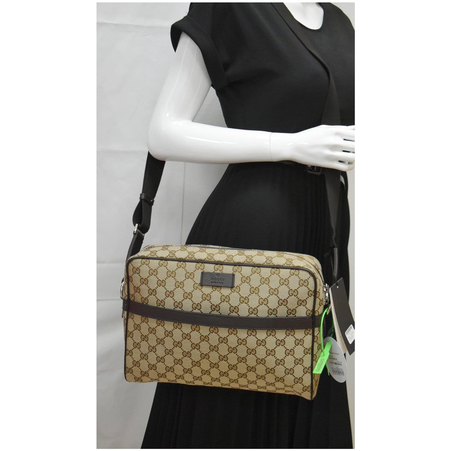 Gucci GG Monogram Canvas Messenger Bag in Beige