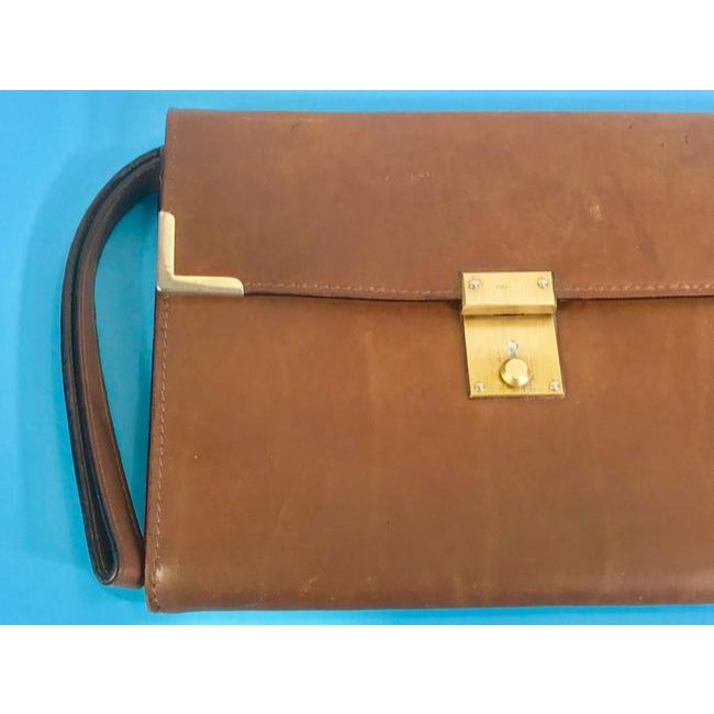 Gucci Vintage Purses Brown Leather Clutch