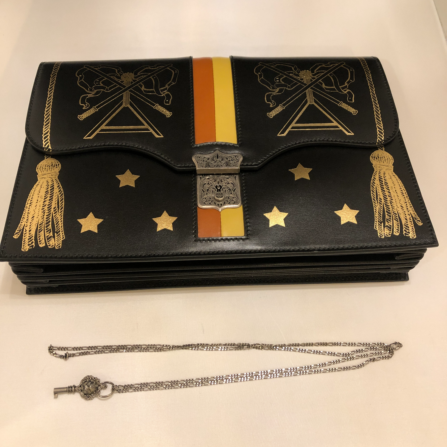 Gucci Hand Painted Padlock Cutch in Black