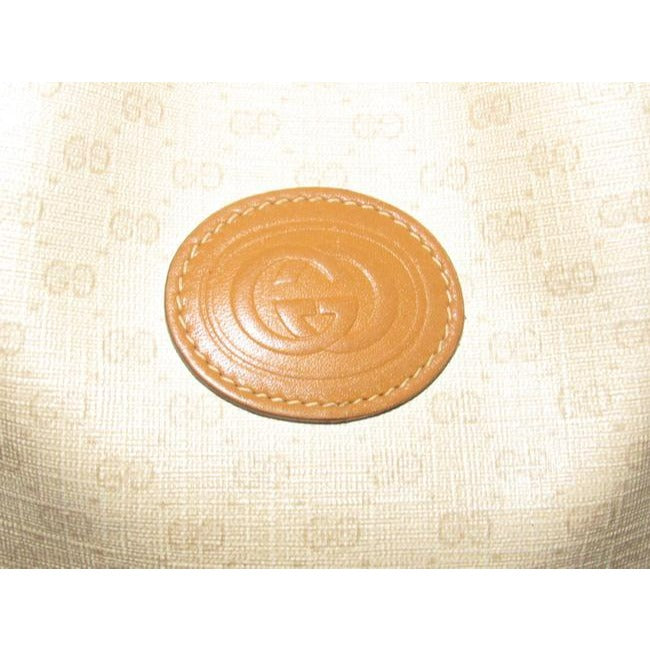 Gucci Vintage Pursesdesigner Purses Camel Small G Logo Print On Ivory Coated Canvas And Camel Leathe