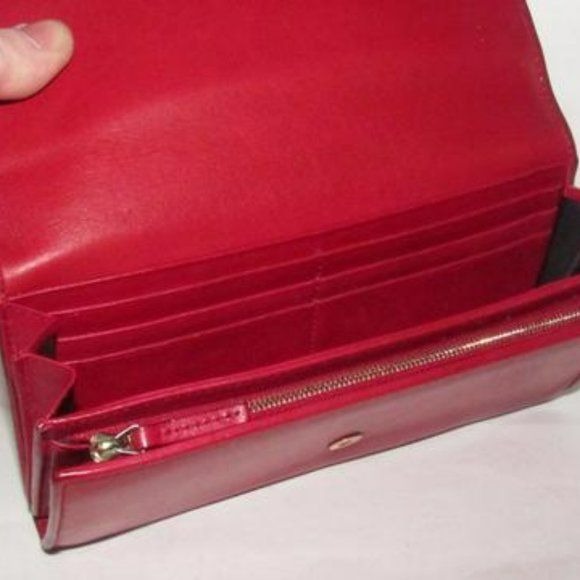 Gucci Supple Dark Red GG Leather XL Checkbook