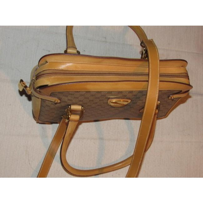 Gucci Boston Bag Guccissima Canvasleather Two Way Brown Micro G Print Leathercoated Canvas Satchel