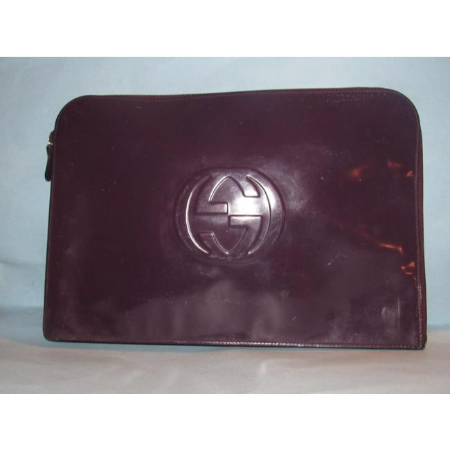 Gucci Xl Vintage Style Pursesdesigner Purses Purple Patent Leather Clutch
