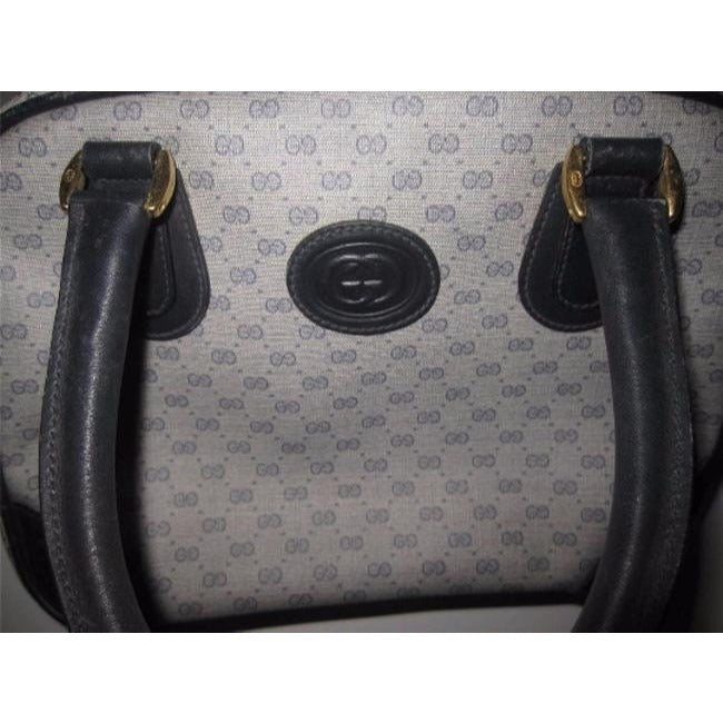 Gucci Micro Guccissima Print Blue Patent Gg Canvas Satchel