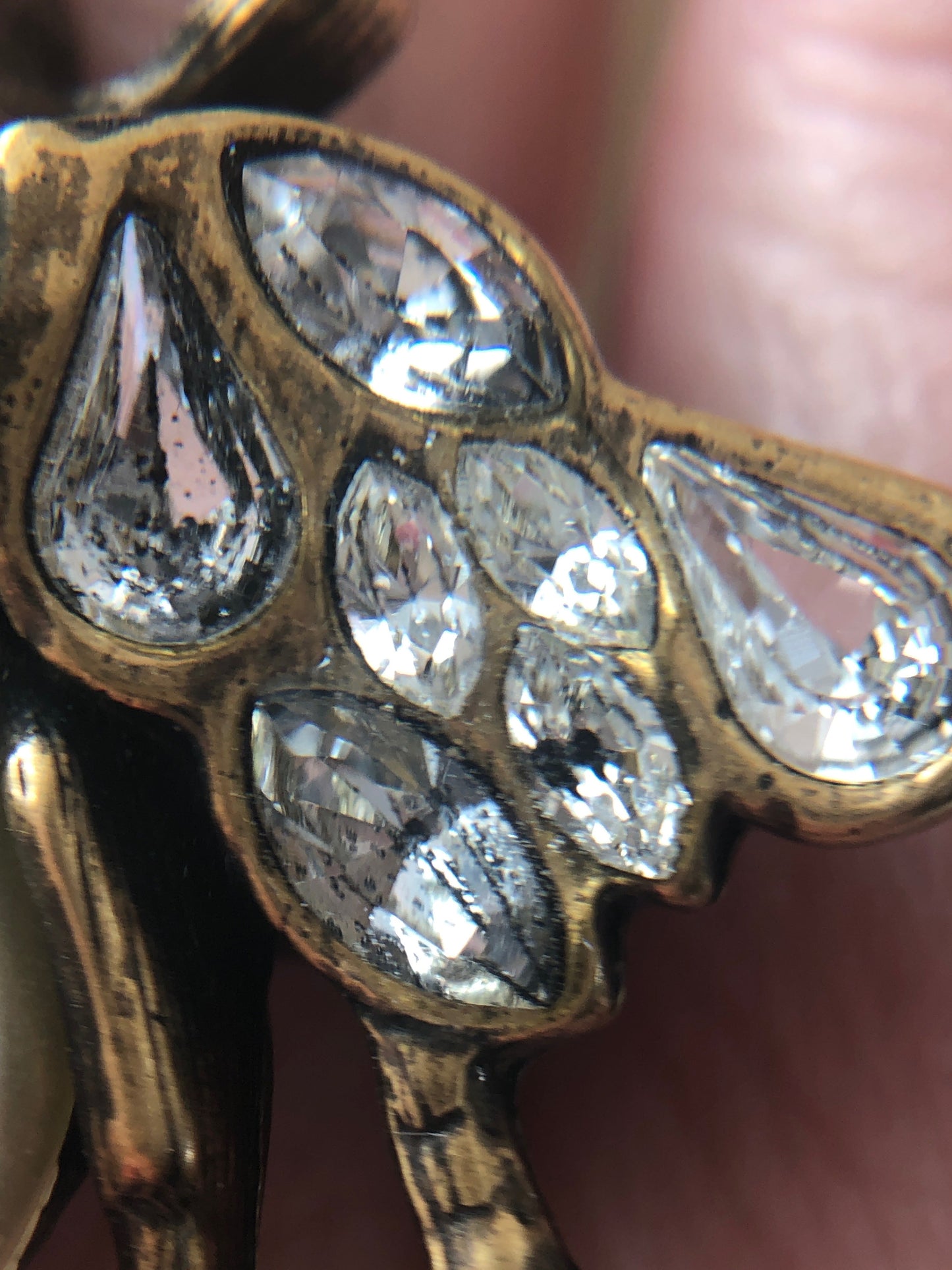 Gucci Bee Ring in Antique Gold with Crystals and Pearl
