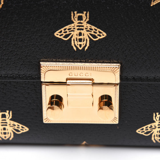 Gucci Bee Star Padlock Wallet in Black