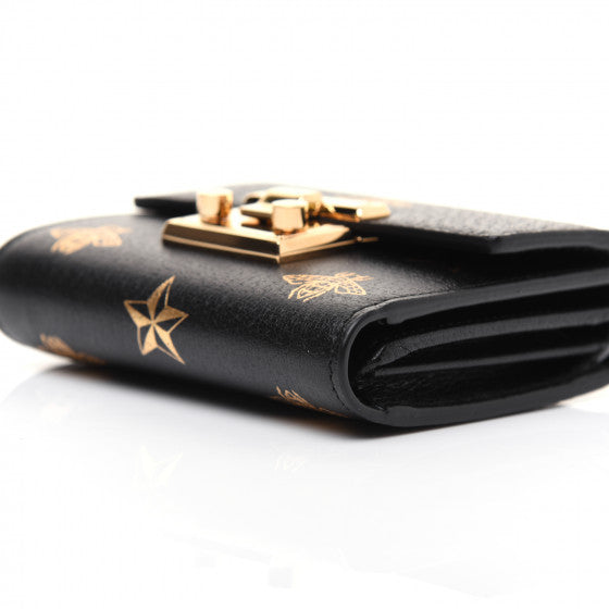 Gucci Bee Star Padlock Wallet in Black